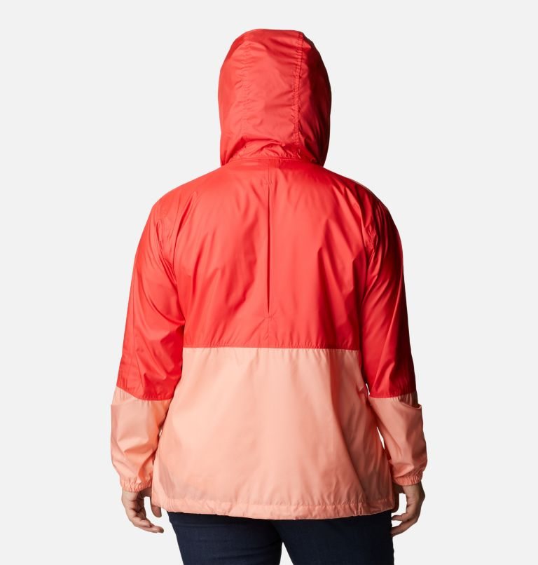 Columbia Flash Forward Windbreaker Jakke Dame Rød Korall | Plus Size 68903T